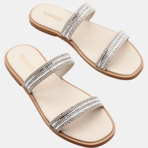 KANAAS sparkly Whitney sandals in ice, size 6